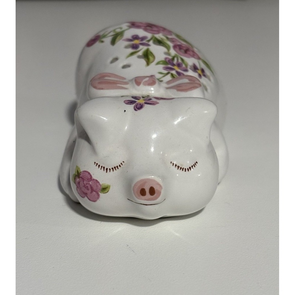 1978 Avon Porcelain Hand decorated Pot Pourri Pig Figurine 5" Brazil Label